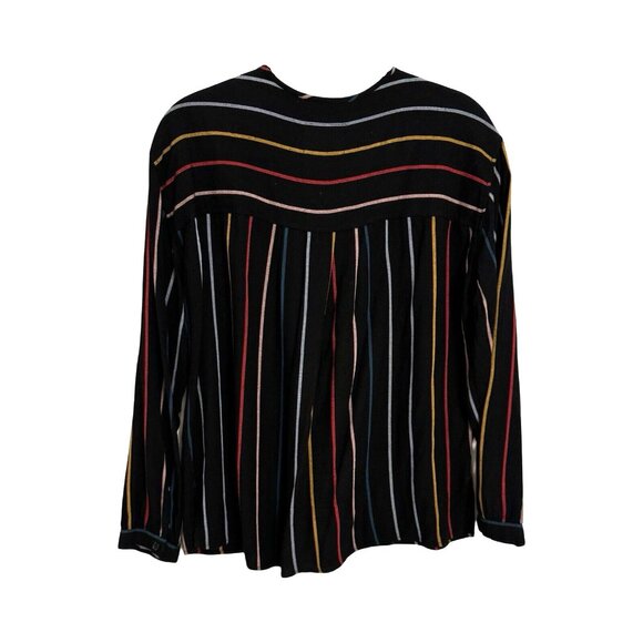 RAILS Black Multi Color Striped Shirt Size Small - Picture 2 of 6